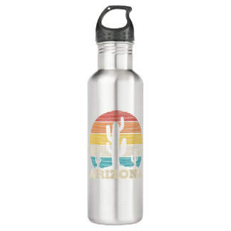 Arizona Cactus Vintage Retro Desert Souvenir Gift 710 Ml Water Bottle