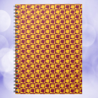 Arizona Checkerboard Maroon Gold Pattern Notebook