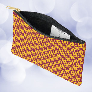 Arizona Checkered Maroon and Gold Pattern Accessory Pouch