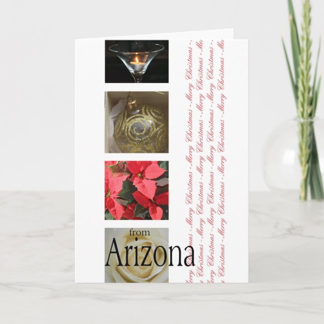 Arizona  Christmas Card, state specific Holiday Card (Front)