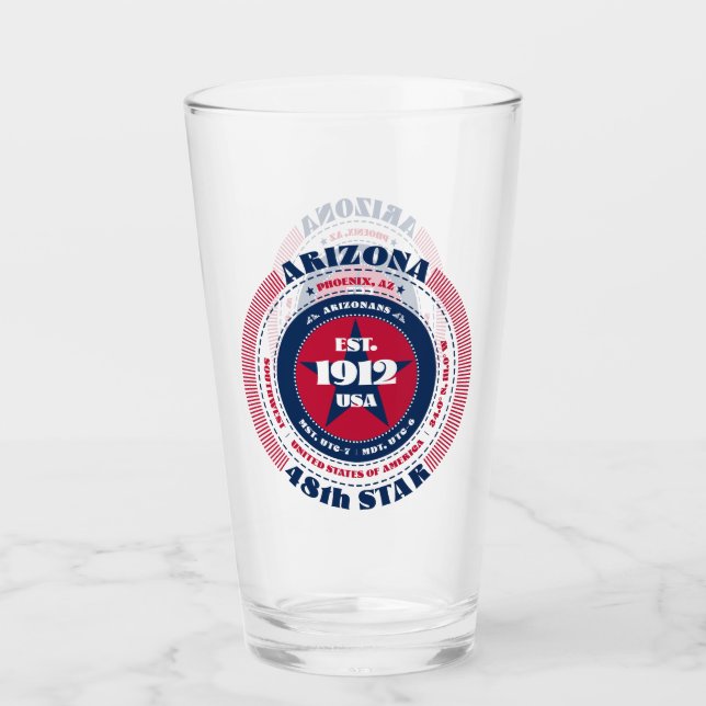 Arizona Circular Typography Design Glass (Front)