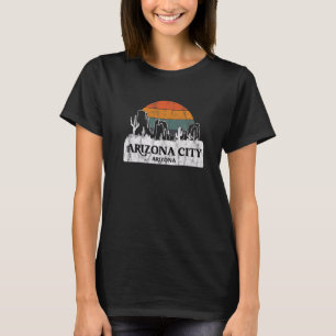 Arizona City AZ Arizona Vintage sunset cactus moun T-Shirt