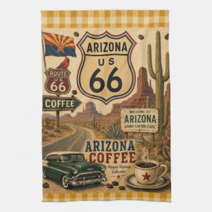 Arizona Classic Car Coffee Americana Tea Towel