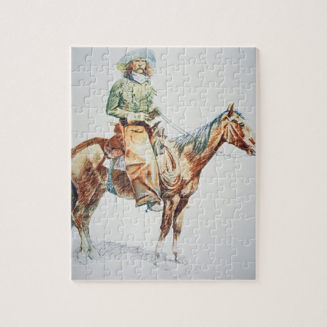 Arizona Cowboy, 1901 (crayon on paper) Jigsaw Puzzle (Vertical)