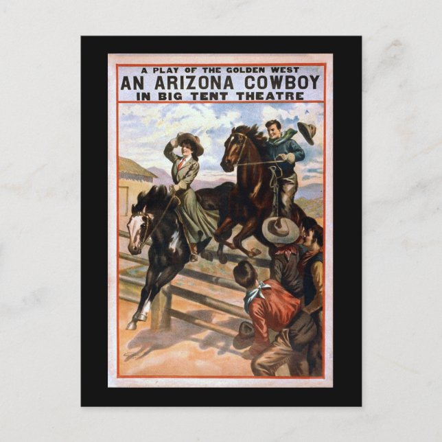Arizona Cowboy in Big Tent Theatre Postcard (Front)