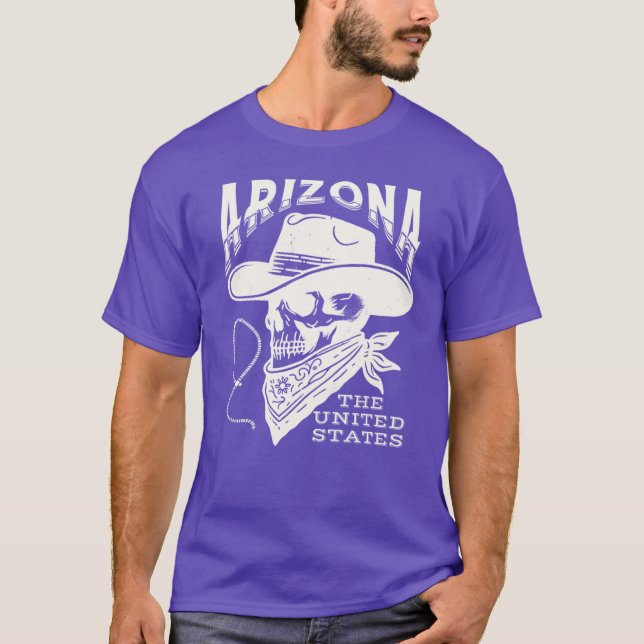 Arizona Cowboy Skull Beige T-Shirt (Front)