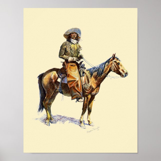 Arizona Cowboy vintage 1907 Frederic Remington Pos Poster (Front)