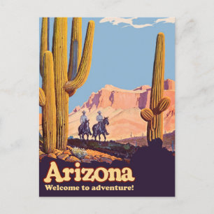 Arizona, Cowboys in the Desert, Cactus Postcard