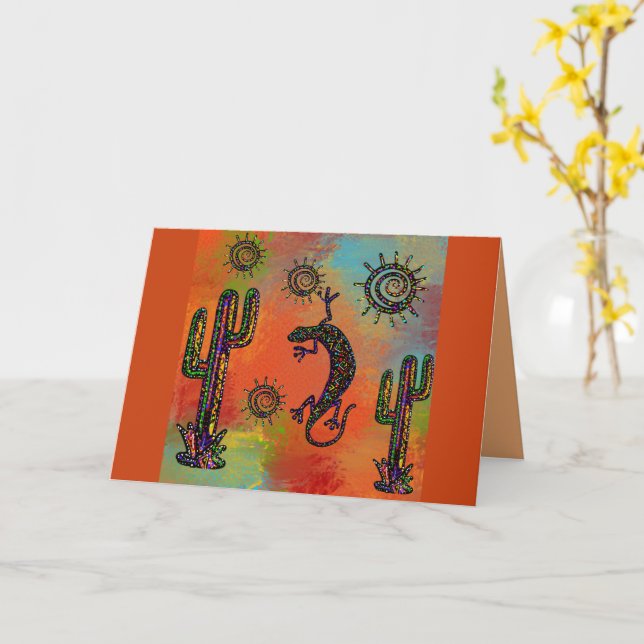 Arizona Desert Art Card (Yellow Flower)