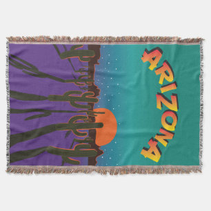 Arizona Desert at Night Throw Blanket