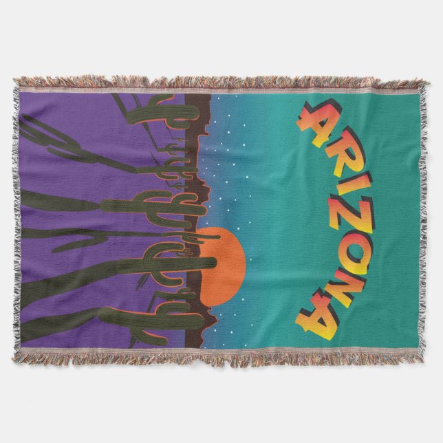 Arizona Desert at Night Throw Blanket (Front)