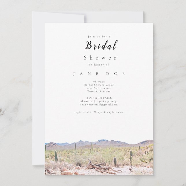 Arizona Desert Bridal Shower Invitation (Front)