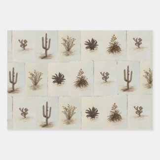 Arizona Desert Cacti Wrapping Paper Sheet