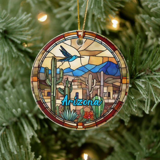 Arizona Desert Cactus  Ceramic Tree Decoration (Tree)