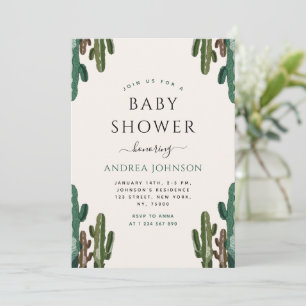 Arizona Desert Cactus Plant Cacti Baby Shower Invitation