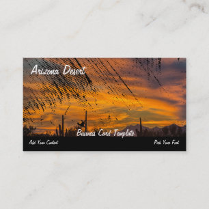 Arizona Desert Cactus Sunset Business Card