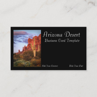 Arizona Desert Cactus Sunset Business Card
