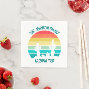 Arizona Desert Cactus Sunset Personalised Napkin
