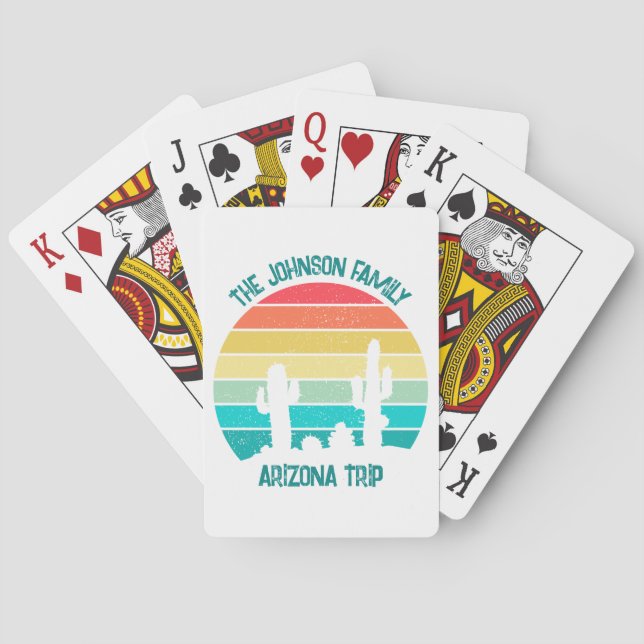 Arizona Desert Cactus Sunset Personalised Playing Cards (Back)
