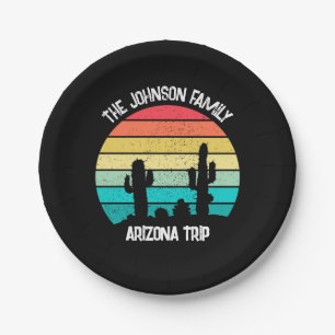 Arizona Desert Cactus Sunset Personalized Paper Plate