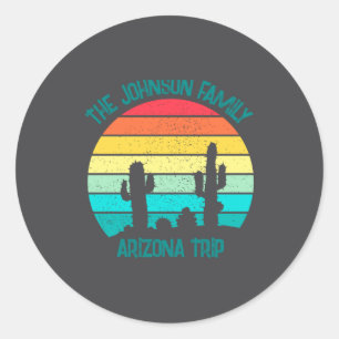 Arizona Desert Cactus Sunset Trip Kids  Classic Round Sticker