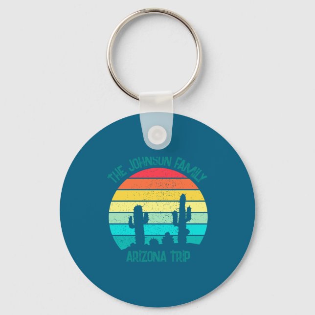 Arizona Desert Cactus Sunset Trip Kids  Key Ring (Front)
