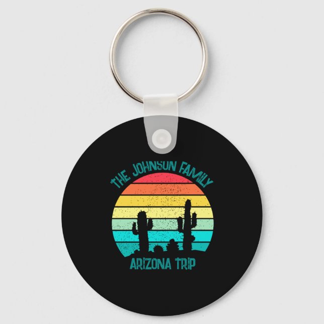 Arizona Desert Cactus Sunset Trip Kids  Key Ring (Front)