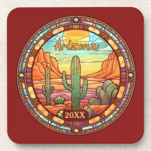 Arizona Desert Cactus Watercolor Coaster