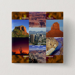Arizona Desert Collage 15 Cm Square Badge