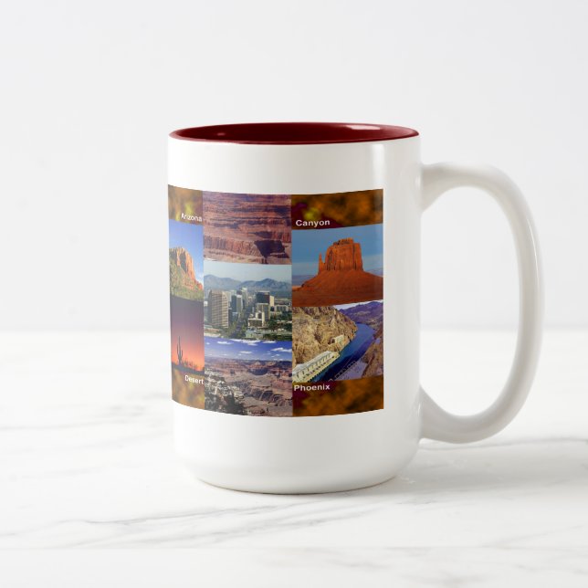 Arizona Desert Collage Two-Tone Coffee Mug (Right)