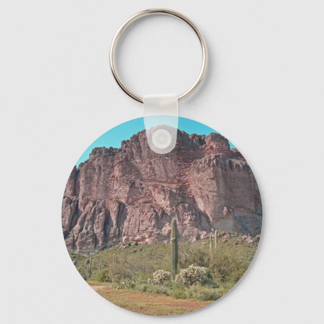 Arizona Desert Mountain Photo Landscape Key Ring (Front)