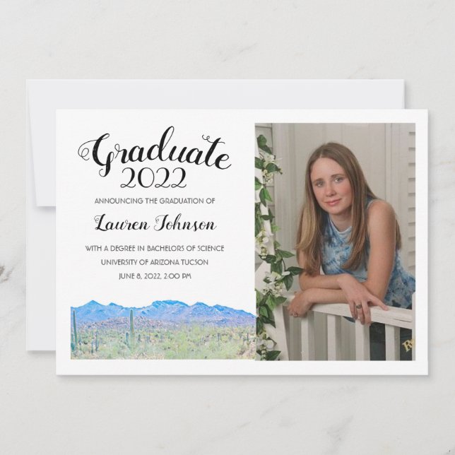 Arizona Desert Photo Graduation Announcement (Front)