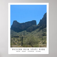 Arizona Desert Picacho Peak Mountains Portrait Art