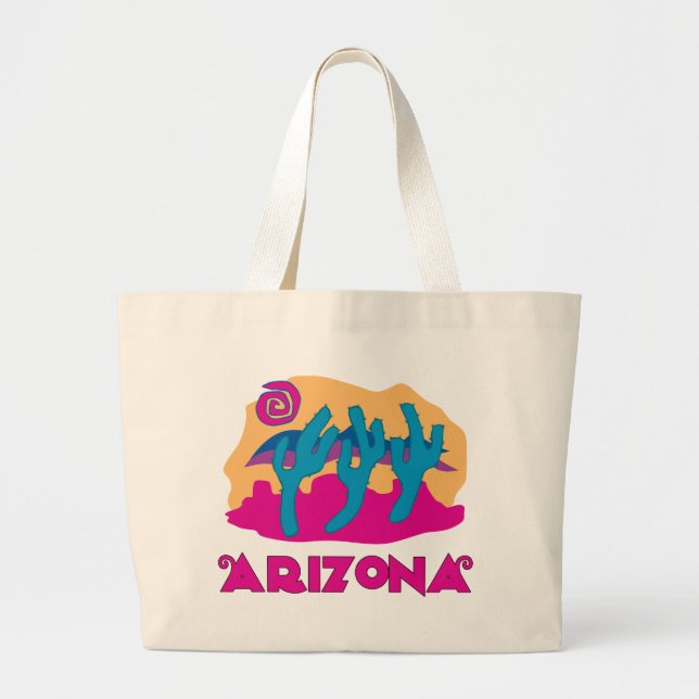 Arizona Desert Pink Large Tote Bag (Front)