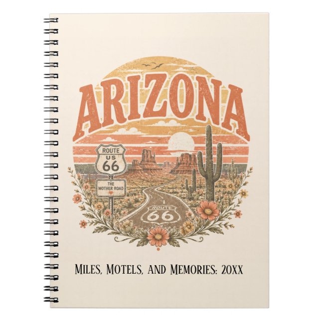 Arizona Desert Road Trip Memories Notebook (Front)