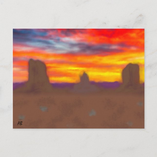 Arizona Desert Rocks as the Sun Sets,  Postcard (Front)