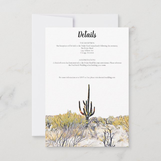 Arizona Desert Saguaro Cactus Details Card (Front)