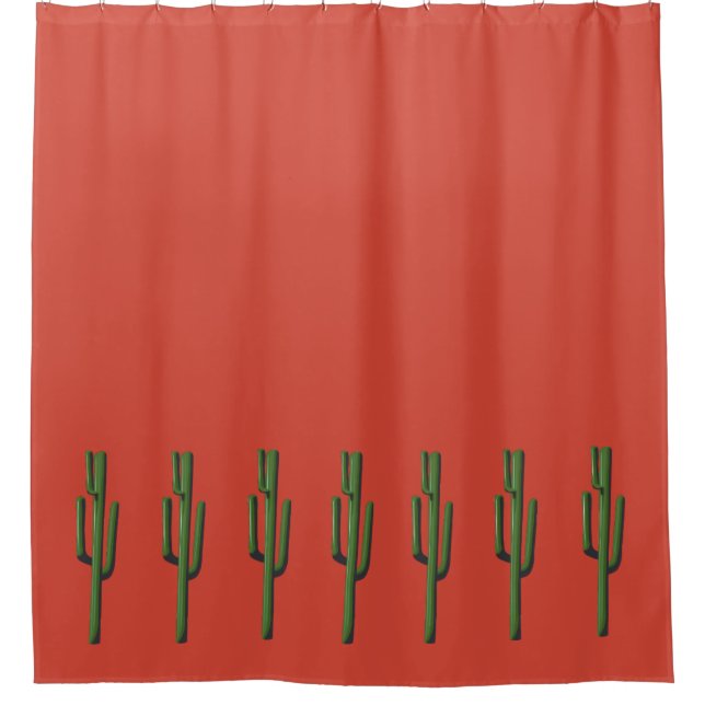 Arizona Desert Saguaro Cactus Shower Curtain (Front)