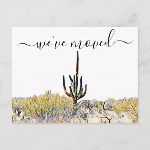 Arizona Desert Saguaro Moving Announcement Postcard