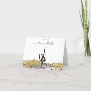 Arizona Desert Saguaro Personalised Note Card