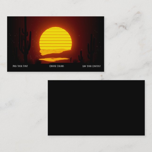 Arizona Desert Southwest Sunset Business Card (Front/Back)