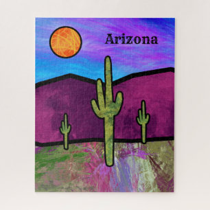Arizona Desert Stained Glass Jigsaw Puzzle