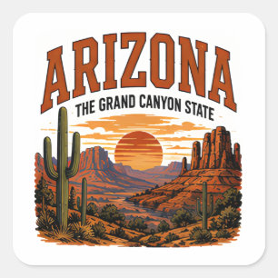 Arizona Desert Sunset Adventure Square Sticker