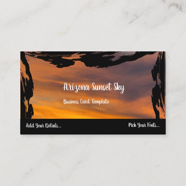 Arizona Desert Sunset Business Card (Back)