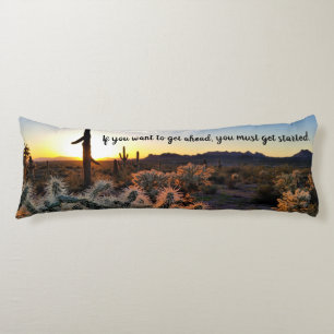 Arizona Desert Sunset Cactus Inspirational Saying Body Cushion