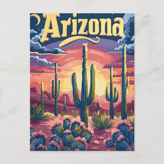 Arizona Desert Sunset Postcard (Front)