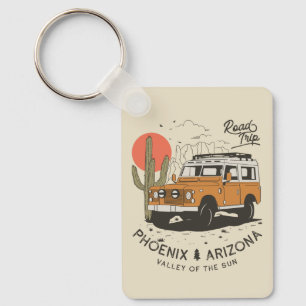 Arizona Desert Sunset Road Trip Cactus Phoenix Key Ring