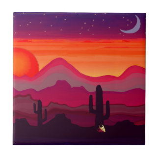 Arizona Desert Sunset Tile