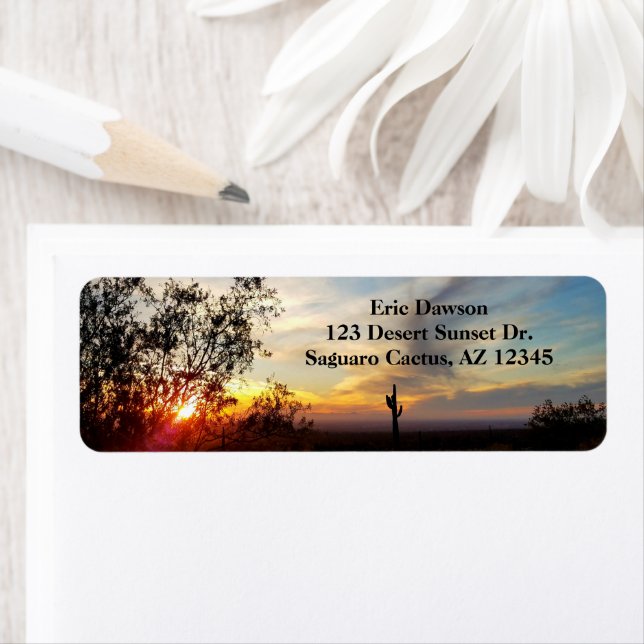 Arizona Desert Sunset With Saguaro Cactus / (Insitu)