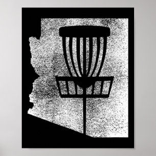 Arizona Disc Golf State With Sket Distressed Graph Poster